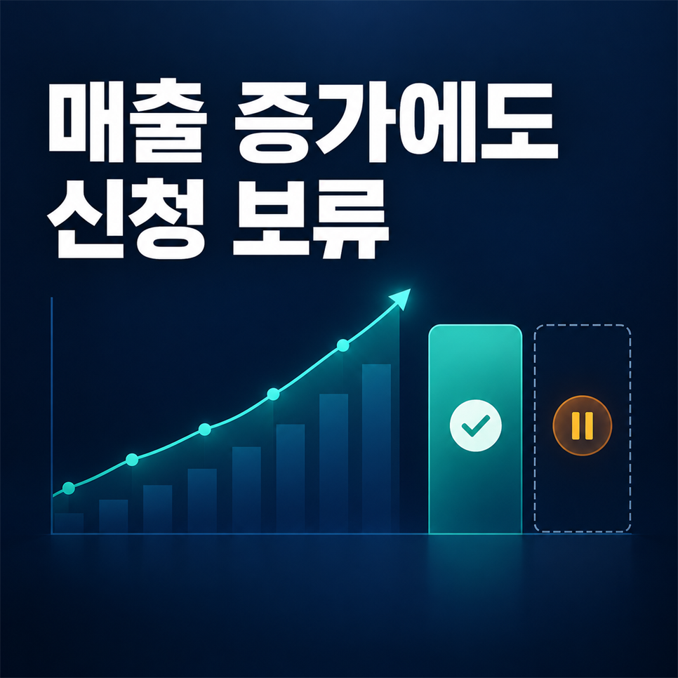 매출은 증가했지만 확정 결산자료가 부족해 지원사업 신청을 보류한 사례