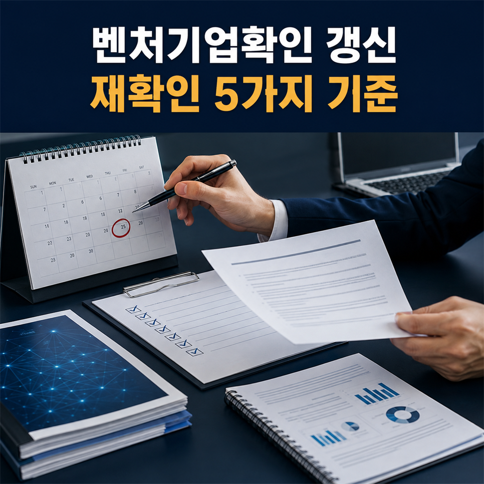 벤처기업확인 갱신 전에 준비할 5가지 재확인 기준