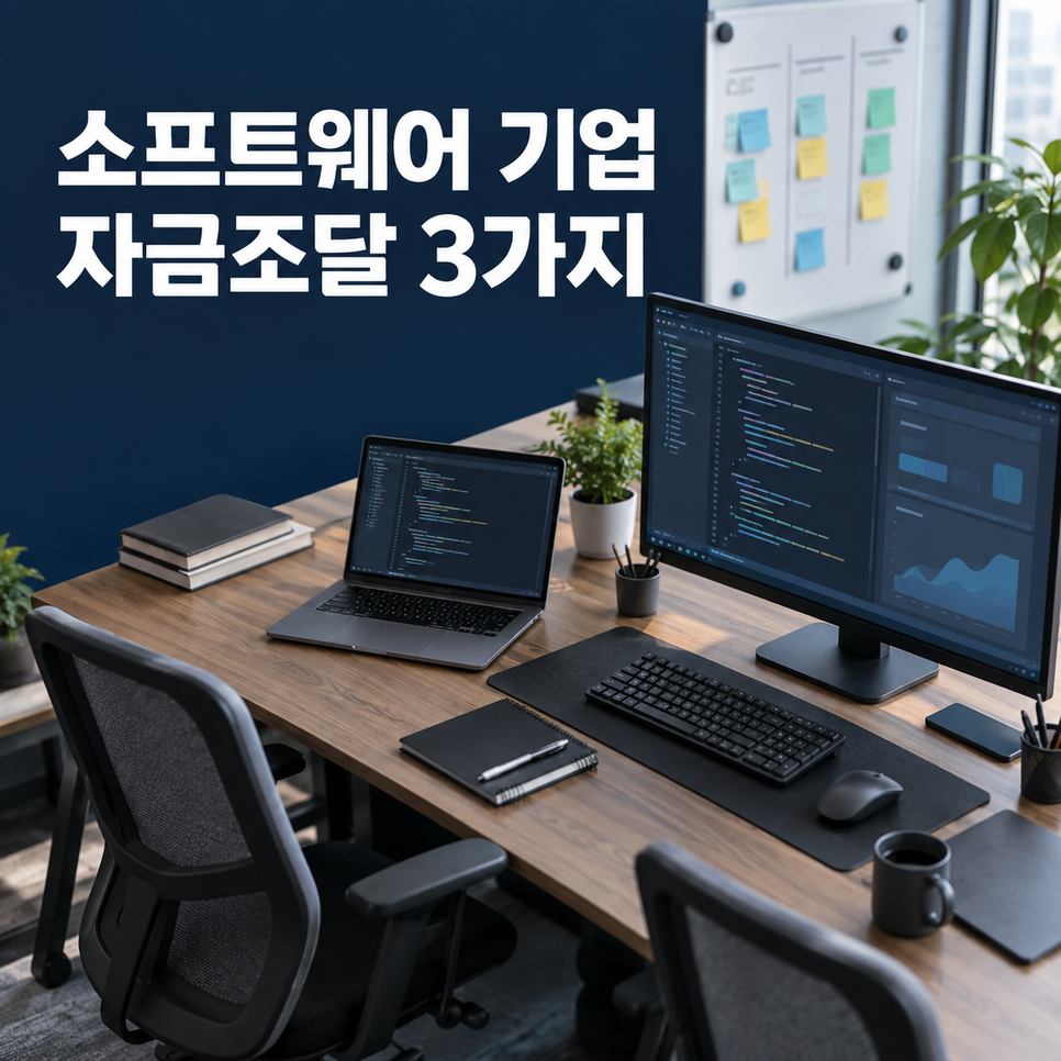 소프트웨어 기업 자금조달 3가지 점검을 나타낸 개발팀 작업 공간