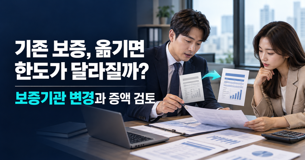 보증기관 변경과 기존 보증 이전 및 한도 증액 검토